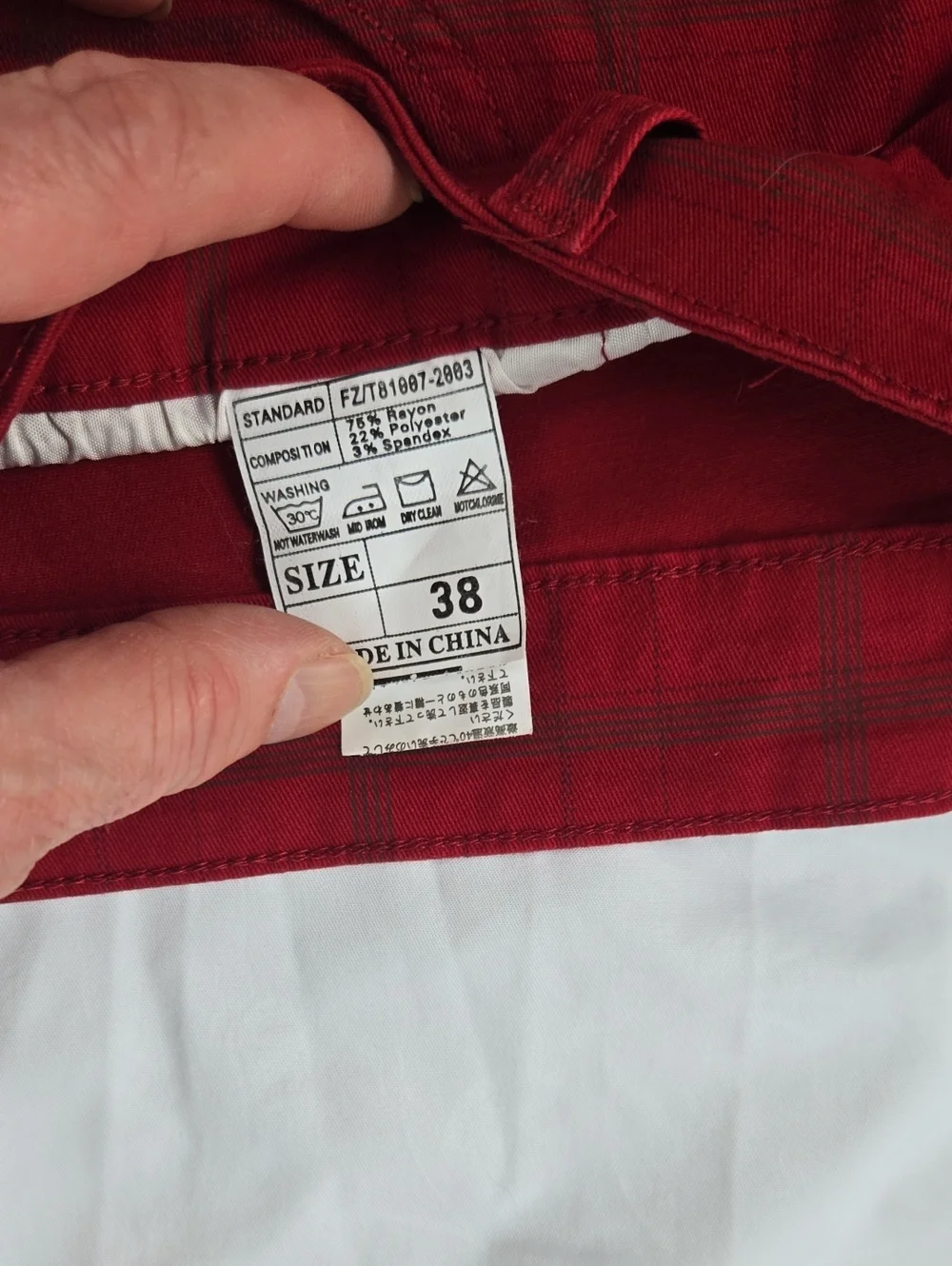 Men's Red Plaid Pants, Plaid Lines Black And Some Blue
